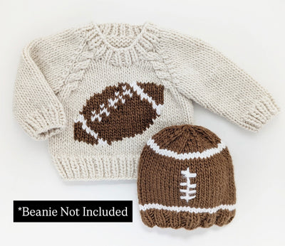 Football Crew Neck Hand Knit Sweater