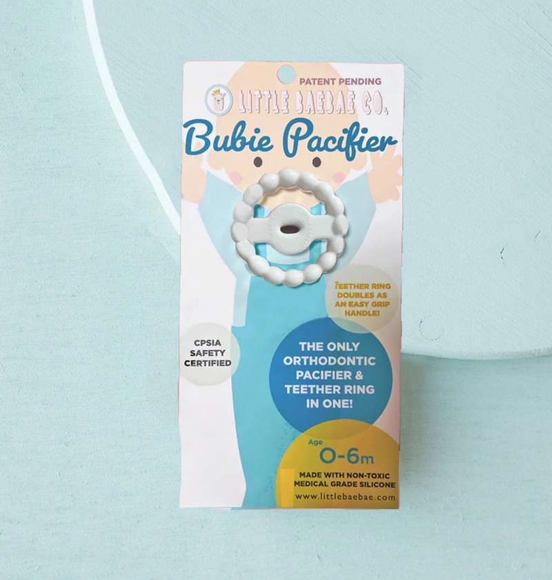 NEW! The BUBIE Orthodontic Pacifier + Teether Ring