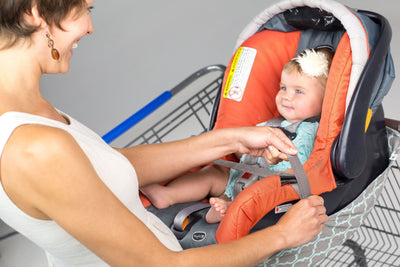 Baby Shopping Cart Hammock - Gray/Aqua - Little BaeBae