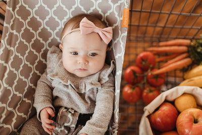 Baby Shopping Cart Hammock - Gray/Aqua - Little BaeBae