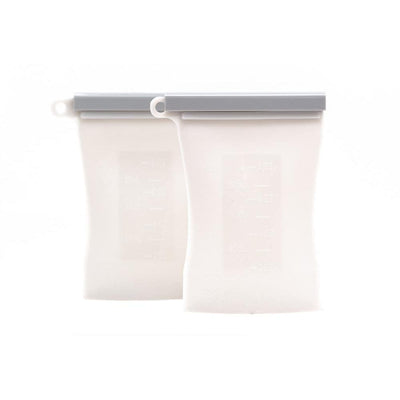 Junobie Reusable Silicone Milk Storage Bags - White 2 PACK - Little BaeBae