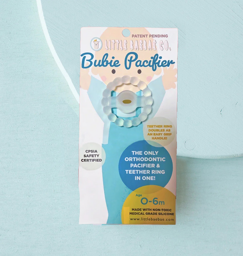 NEW! The BUBIE Orthodontic Pacifier + Teether Ring