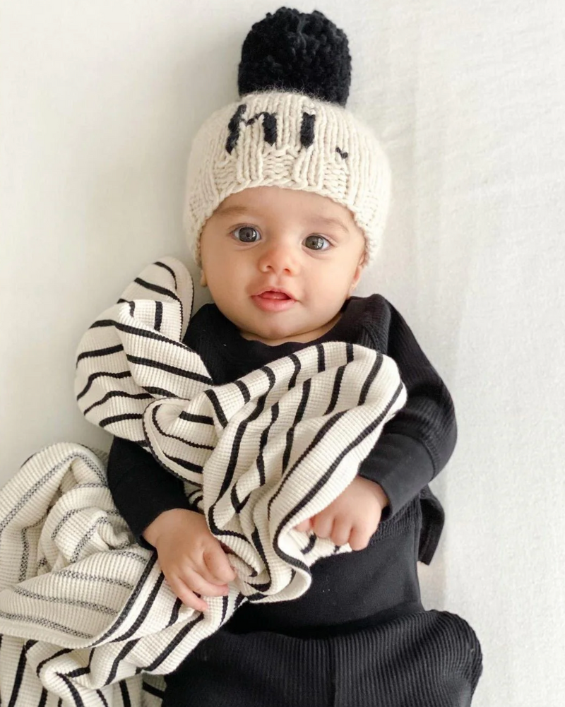 hi. Black Hand Knit Beanie