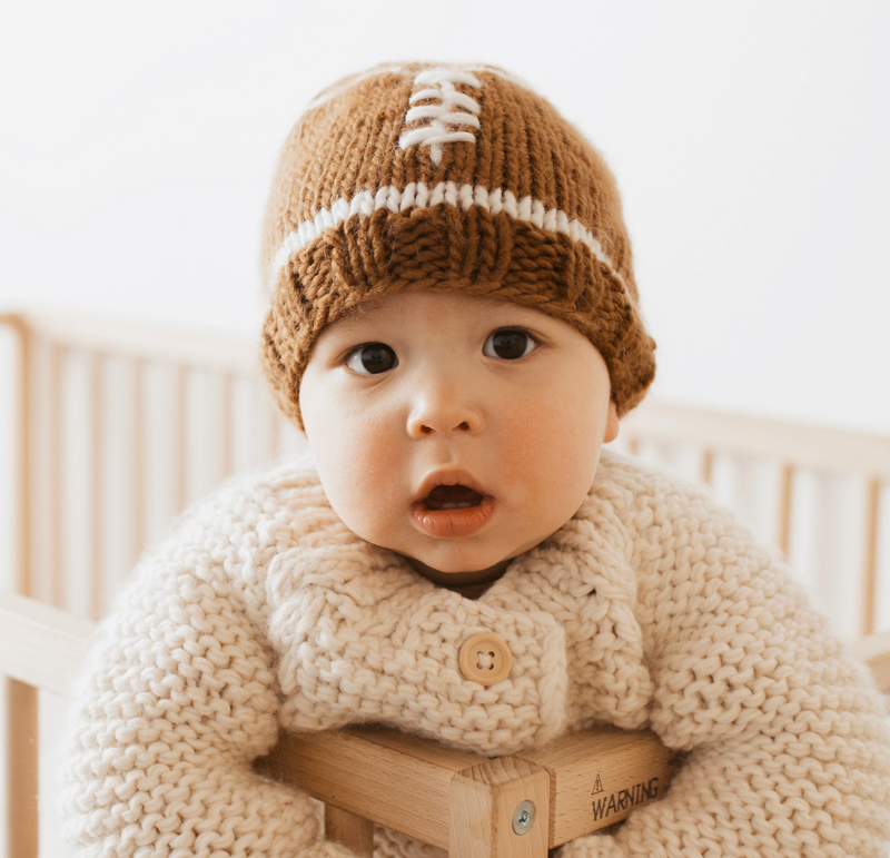Game Day Football Hand Knit Beanie