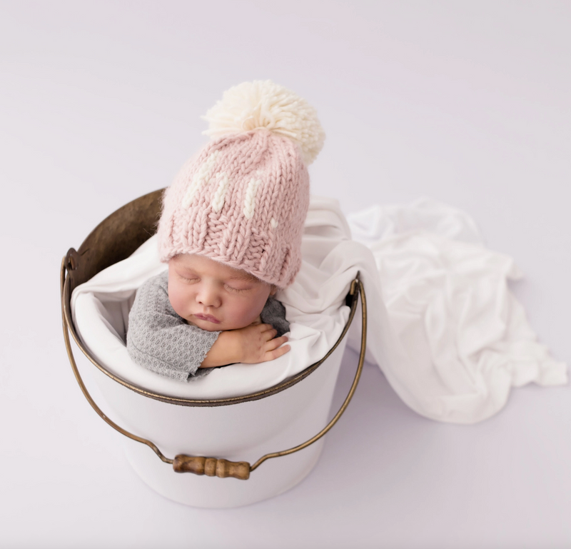 hi. Rosy Hand Knit Beanie