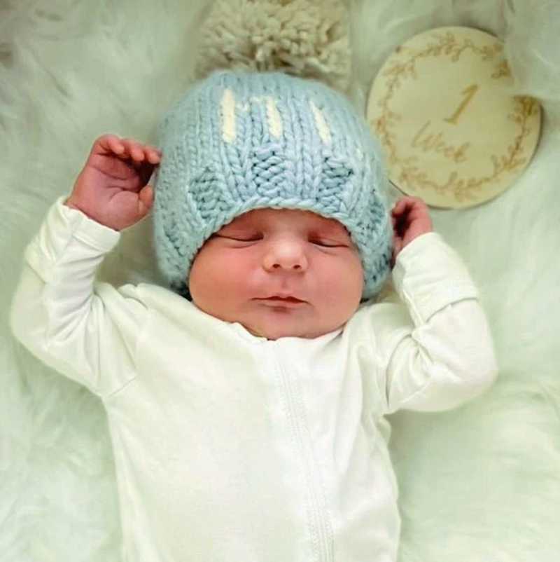 hi. Surf Blue Hand Knit Beanie