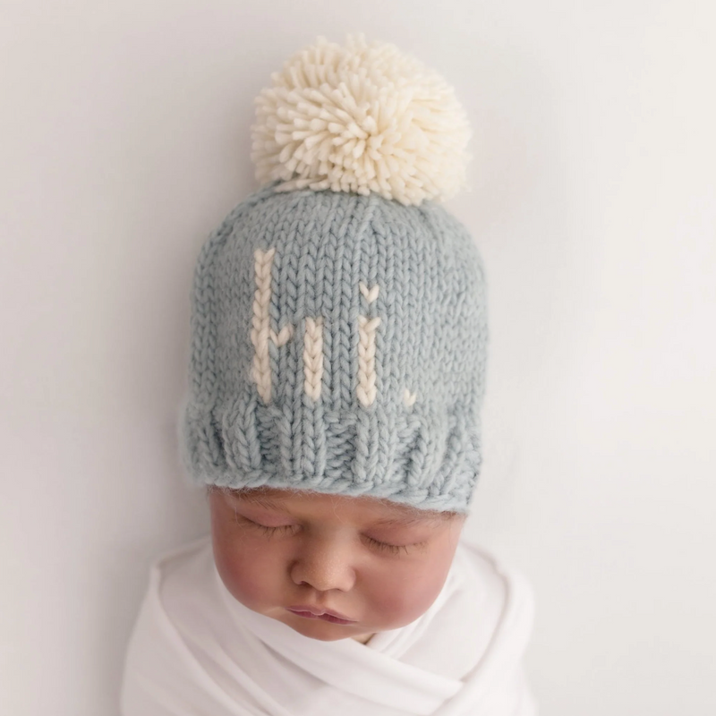 hi. Surf Blue Hand Knit Beanie